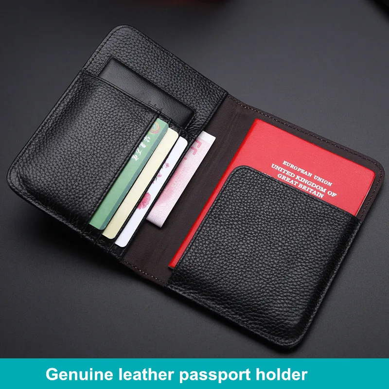 Натуральная кожа заграничного паспорта Обложка Card Case Для женщин мужчин