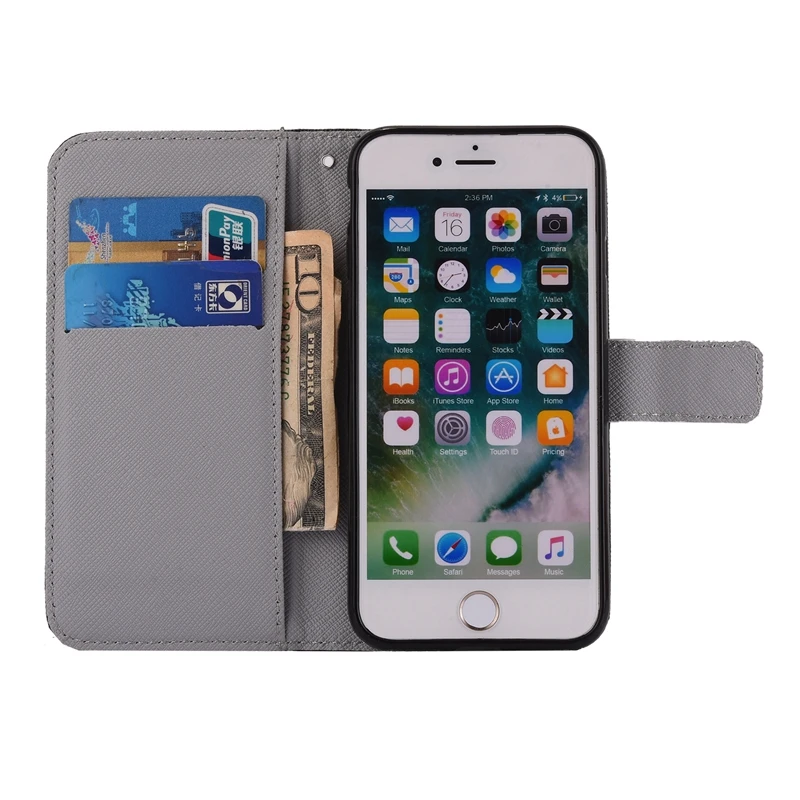 SFor Coque iPhone 8 Case Cute Panda Cat Owl Bear Monkey Leather Flip Wallet Phone Cases For iPhone8 Cover Etui Capinha on - Чехол для iPhone 8 SFor Coque с милыми пандами, кошками, совами, медведями и обезьянами, кожаный, с клапаном-бумажником, для телефо