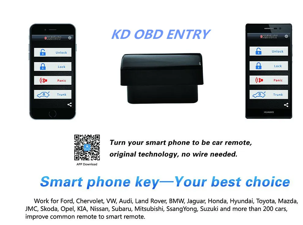 Новое поступление KEYDIY KD OBD вход для смартфонов в автомобиль пульты вход не нужен провод английская версия с 2 в 1 OBD2 адаптер