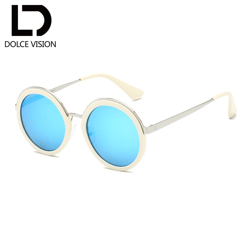 Dolce vision коричневый солнцезащитные Стекло es женские юбка с высокой талией круглый Óculos de sol женский Винтаж Стекло солнцезащитные очки для женщин модные вогнуто-Выпуклое стекло - Цвет линз: 006
