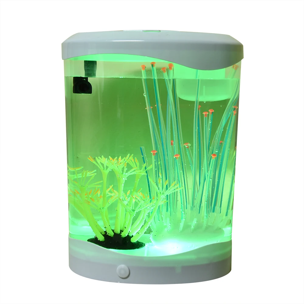 Красочные светодиодные мини аквариумные аквариумы 1 2 Вт USB 3L Емкость
