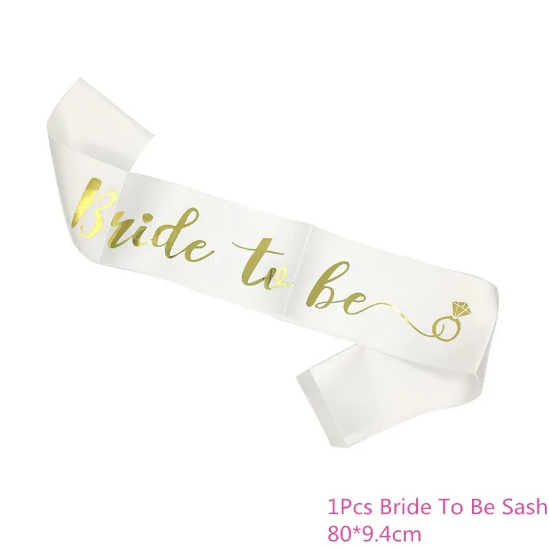Chicinlife розовое золото буквы "Bride to be" Фольга шар Тиара волос в виде короны кольцо с бриллиантом шар девичник вечерние поставки - Цвет: White