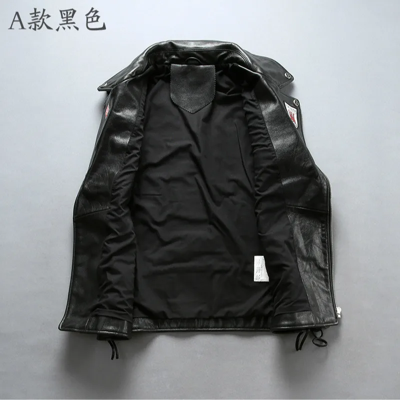 Жилет мужской из воловьей кожи с вышивкой стильная безрукавка отложным