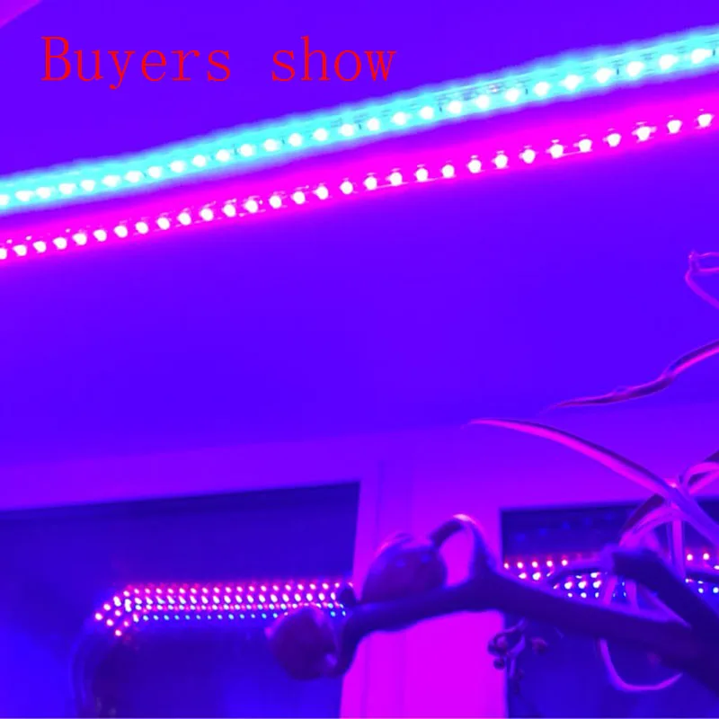 (1м Красный + 1м Синий) Светодиодная полоса света для роста растений 28.8Вт/лот 220В Обеспечивает солнце для сеянцев, цветов и овощей в палатке и аквариуме.