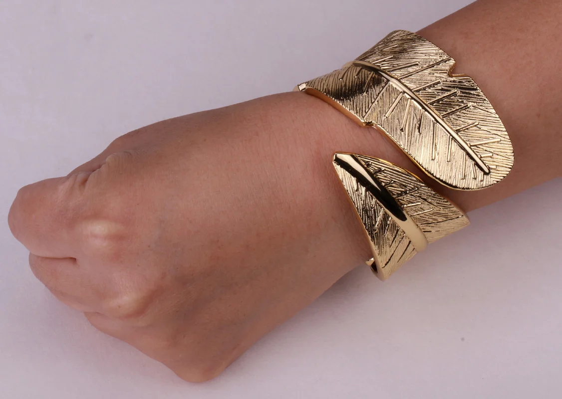 Браслет листок браслет для женщин античный серебряный золотой цвет FT26 оптовая