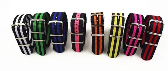 Нейлоновый ремешок для часов NATO водонепроницаемый 22 мм 1 шт. 26 цветов | Наручные