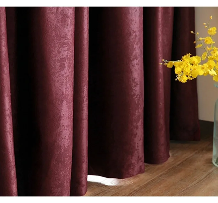 Full Shading Hotel Curtains Forliving Room Bedroom Solid Color Insulation Thick Double Velvet Curtain Fabric Modern Minimalist | Дом и сад