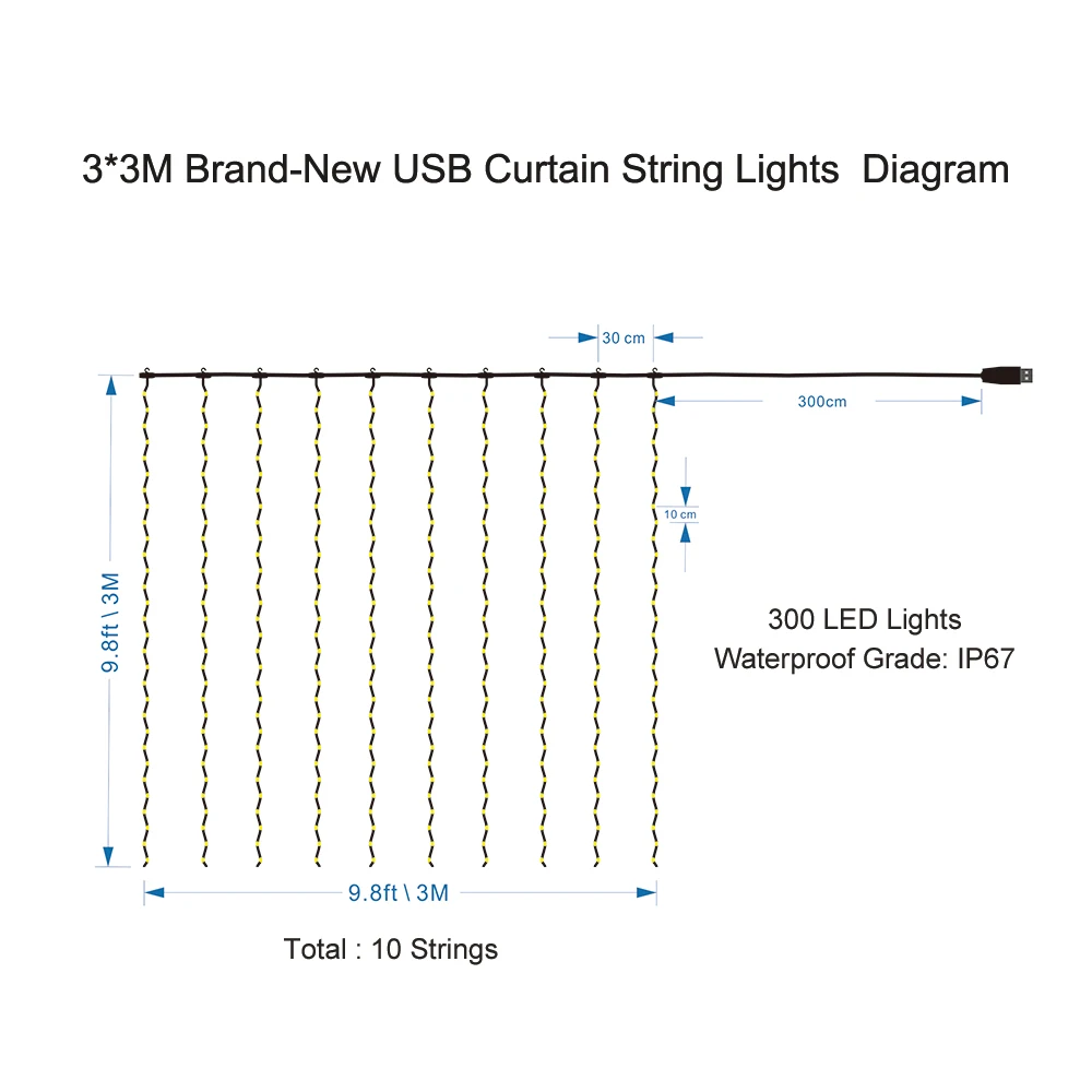 300 светодиодных гирлянд сказочные огни гирлянда для улицы дома свадьбы вечеринки