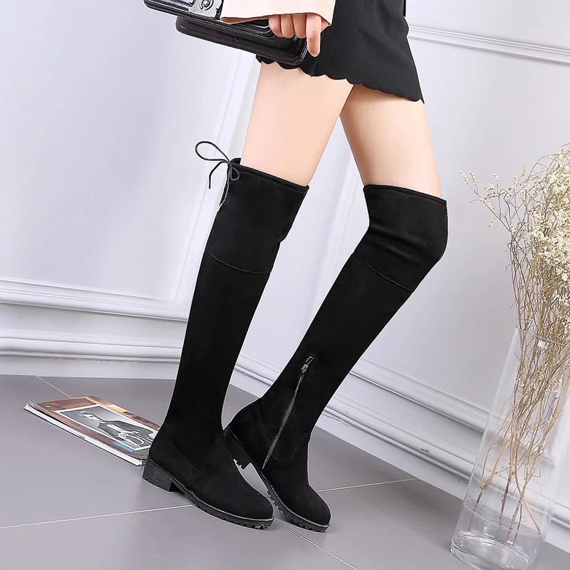 Faux Suede Slim Boots Sexy over the knee high women fashion winter thigh high boots shoes woman 33 35 37 38 39 42 43 45 46