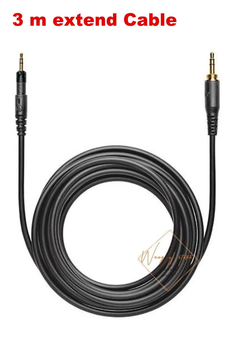 3.0m Extrend Cable Натуральная Овчина натуральная кожа амбушюры Пена Подушка для Аш M70x M50x M40x наушников и удлинить спиральный кабель провода - Цвет: 3.0m Extrend Cable