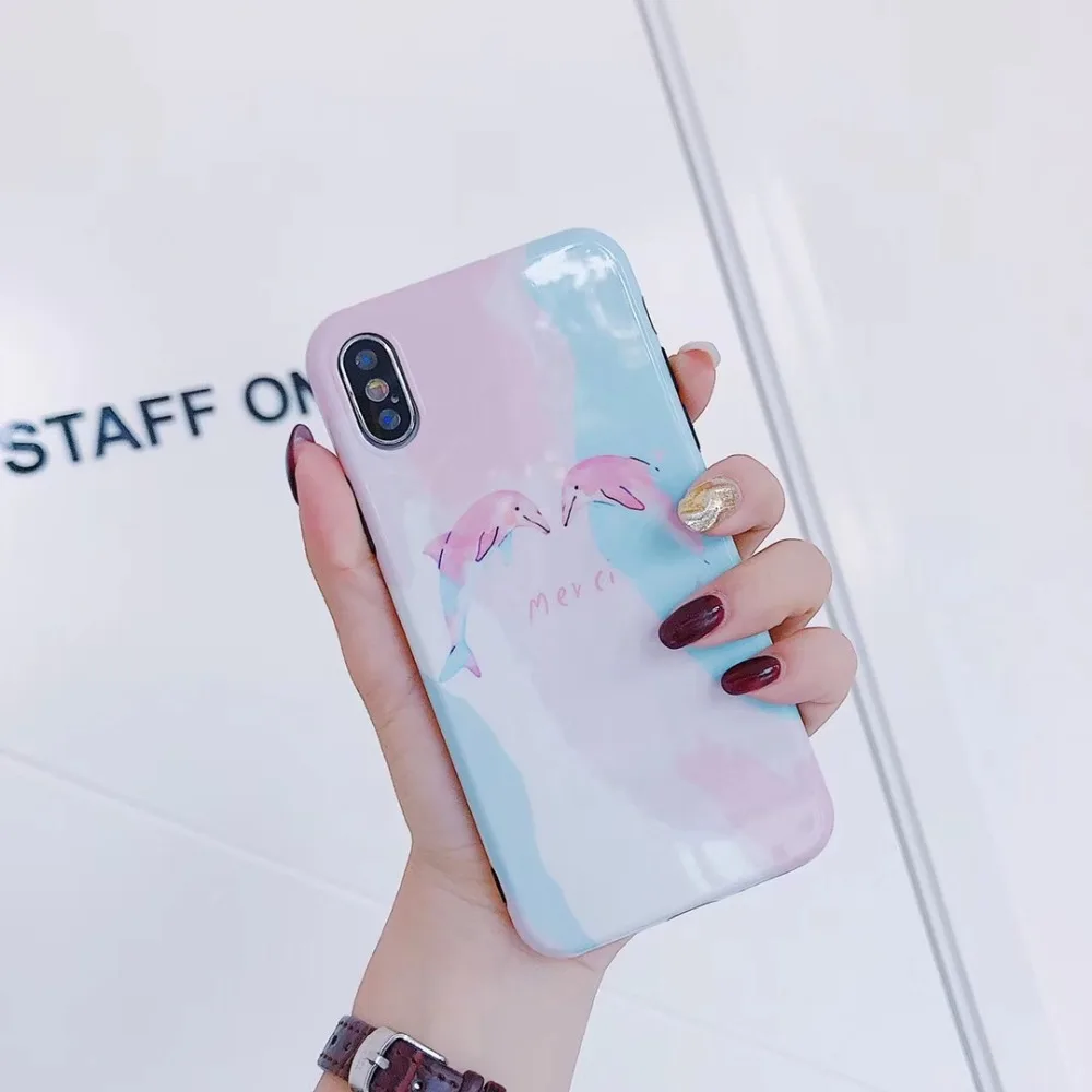 Cuptakes Роскошные Желе IMD Мягкий силиконовый чехол для iPhone 7 8X6 6 S Чехол милый розовый