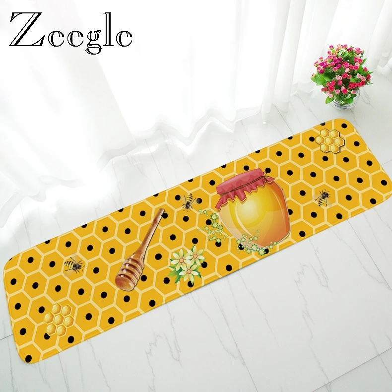 Zeegle мультяшный длинный напольный коврик фланелевый домашний декор нескользящий