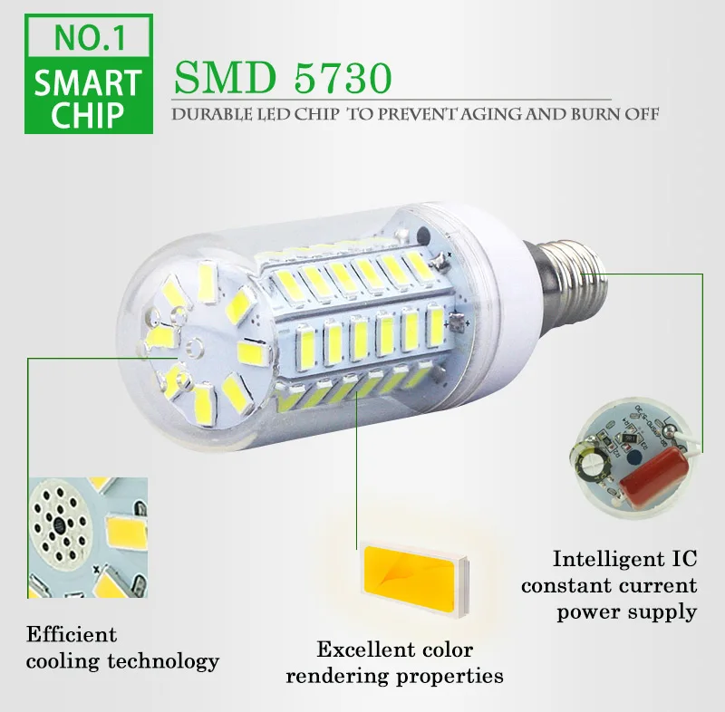 220V светодиодный лампы заменить 3 Вт 5 7 9 Флуоресцентный светильник SMD5730 24/36/48/56/69/72 s