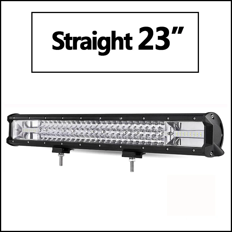 Oslamp 3-ряд " 12" 1" 20" 2" 23" 3" 42" 5" Изогнутые свет бар offroad LED-бар место луч световой индикатор работы бар 12 В 24 В - Цвет: Straight 23 no wire