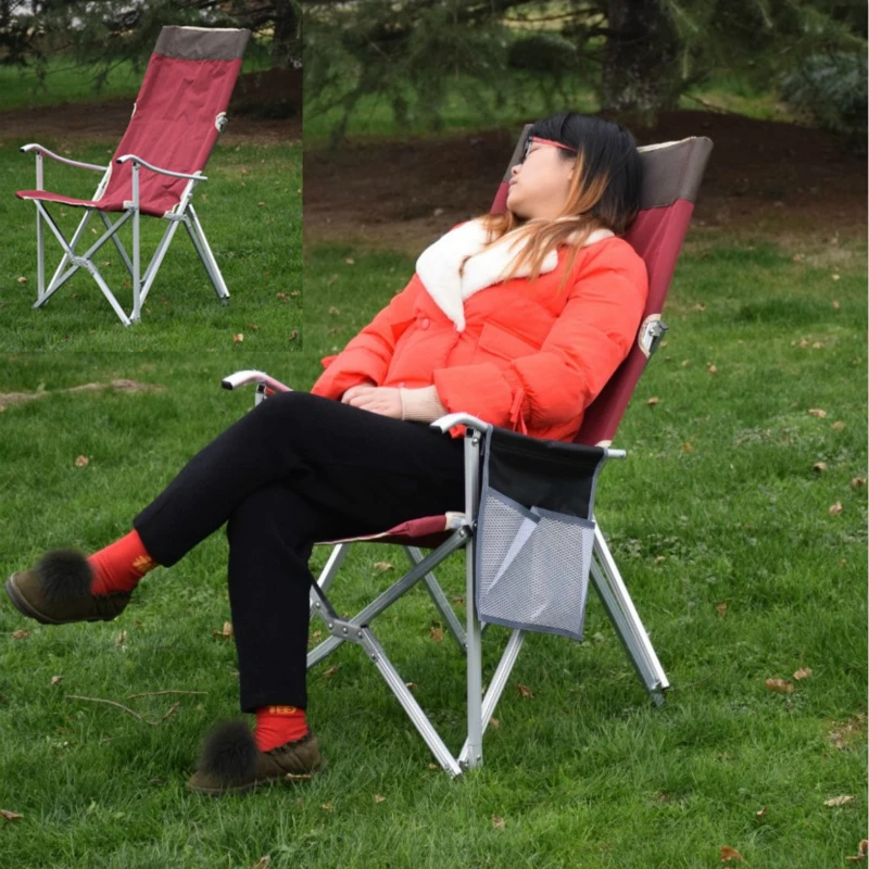 Сверхлегкий складной портативный уличный стул высокий спинку для рыбалки отдыха