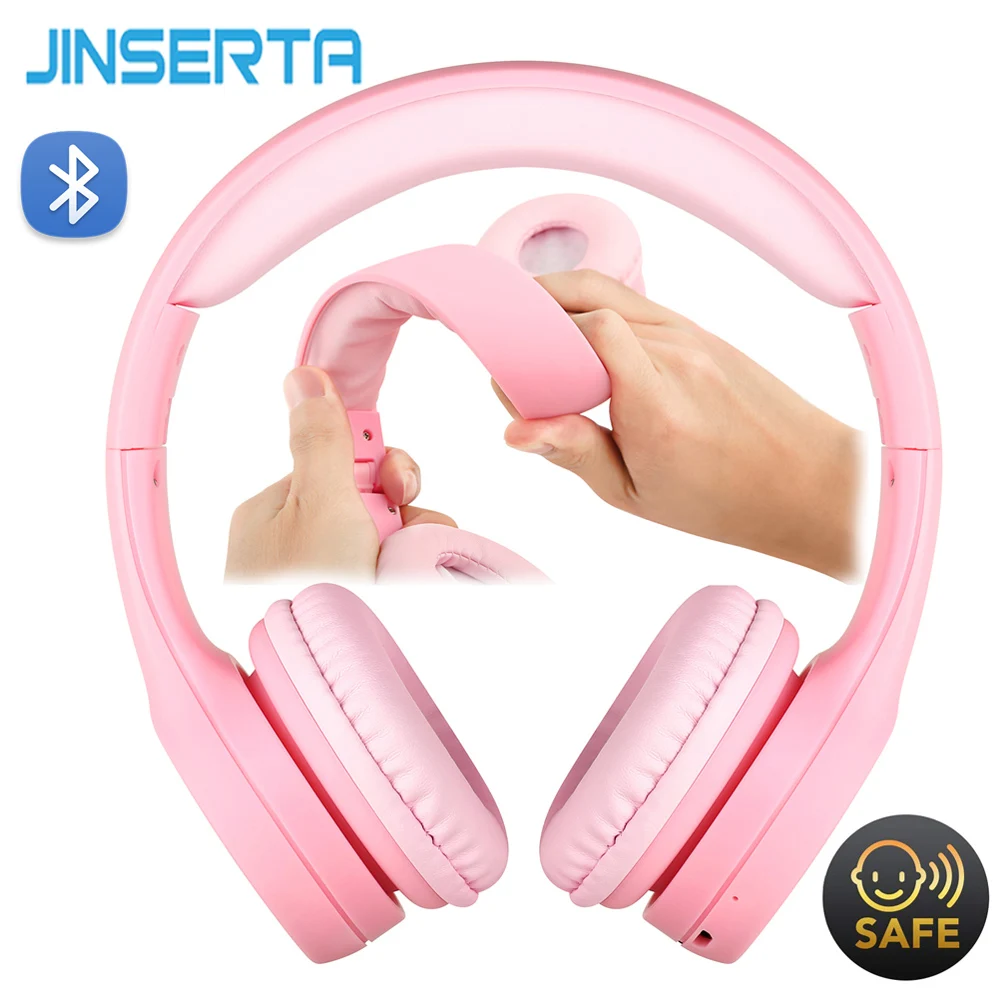 JINSERTA, Bluetooth наушники, портативные детские наушники с микрофоном, Складная регулируемая повязка на голову, гарнитура для детей, рождественские подарки