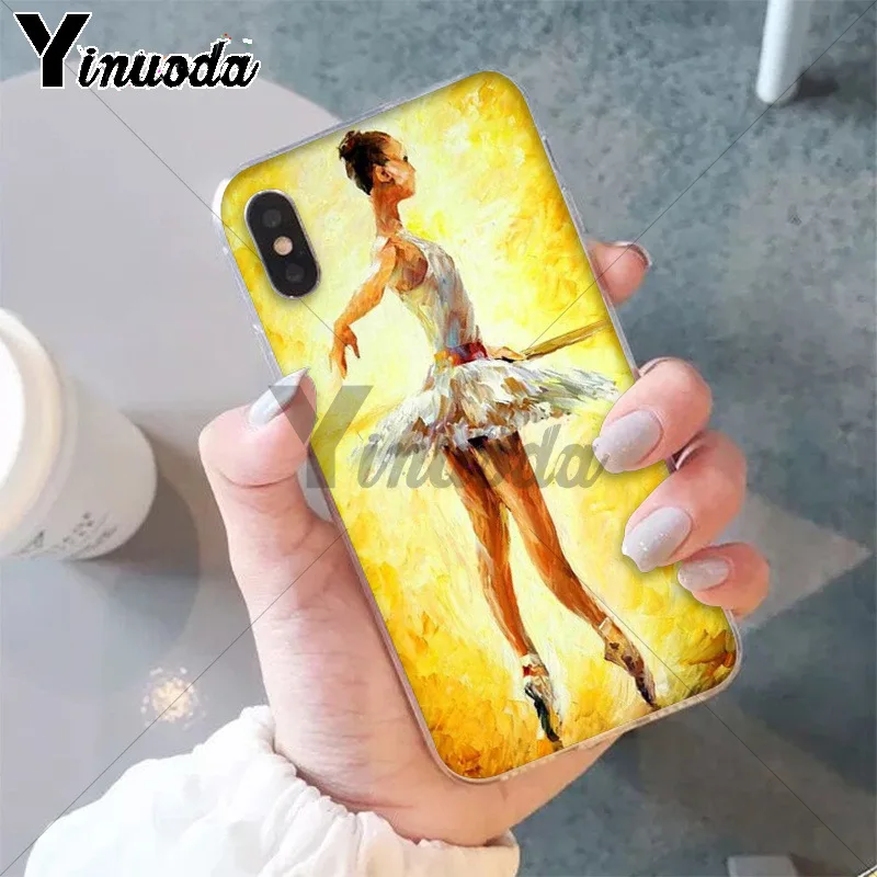 Yinuoda балетная Балерина картина маслом DIY печать рисунок чехол для телефона iPhone 5 5Sx