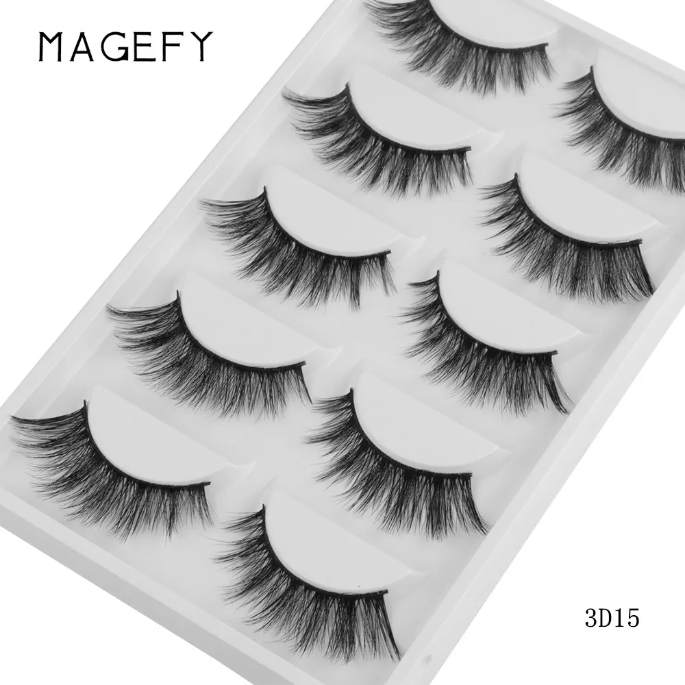MAGEFY накладные ресницы для наращивания 5 пар наращивание ресниц реального норки ресницы природных длинными макияж Накладные ресницы 3d норки ресницы 1 см-1,5 см ресницы Lashes