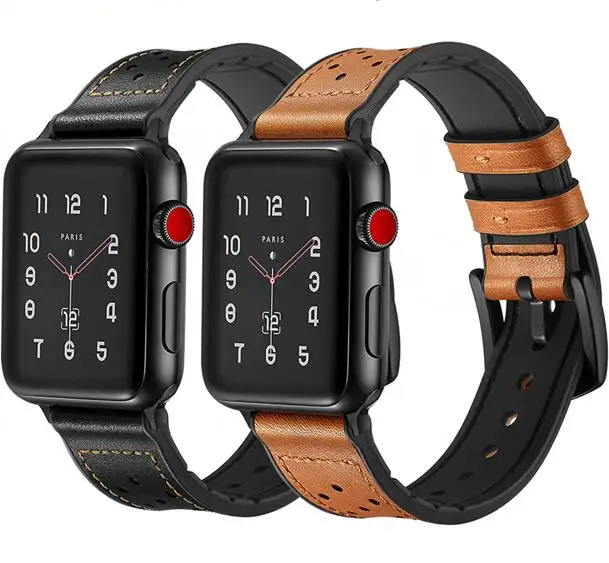 Кожа силиконовый ремешок для Apple watch группа 38 мм iwatch серии 4/3/42 40 44 наручный ремень