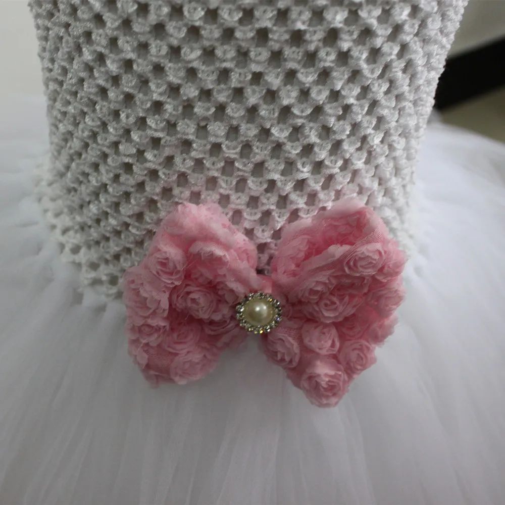 Платье для маленьких девочек белое Тюлевое платье принцессы платье-пачка