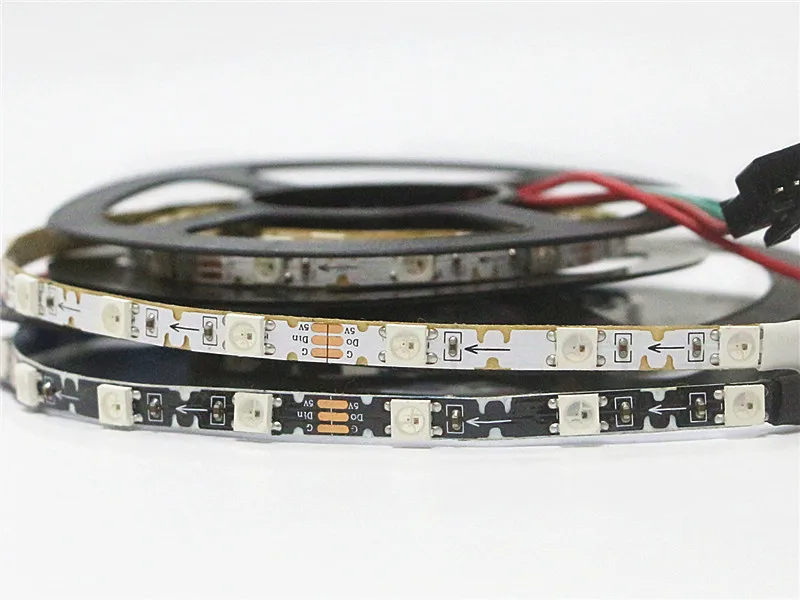 S форма Светодиодная лента Адресуемая WS2812B 3535 SMD 48 60LED/m изгиб 5 мм 8 гибкий свет для