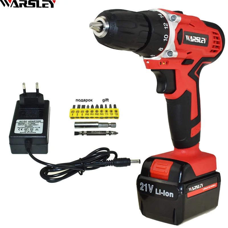 1pcs battery 21 В аккумуляторная отвертка аккумуляторная дрель Электроинструмент ручная электрическая дрель аккумуляторные батареи шуруповерт мини аккумуляторная дрель - Цвет: 1pcs battery