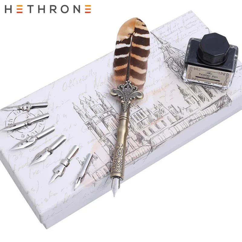 Винтажная перьевая ручка hetron набор каллиграфических перьевых ручек с 6