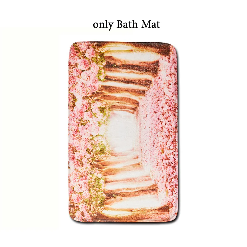 B only bath mat Peach Blossom коврик для ванной, Противоскользящий коврик для туалета и U коврик, коврик для ванной комнаты, 3D коврик для двери, Кухонное одеяло для домашнего декора, 1 шт - Цвет: B only bath mat