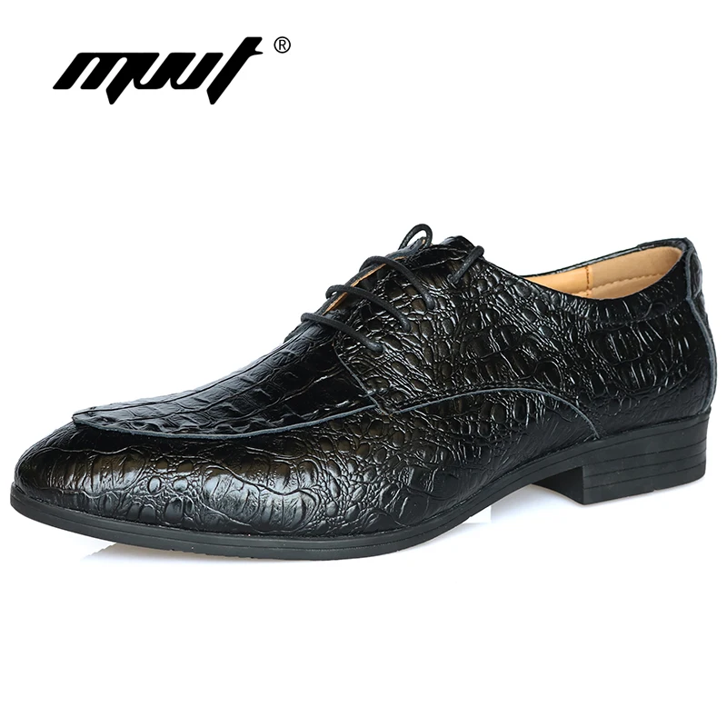 

Hot Sale Genuine Leather Men Oxfords Shoes Men Dress Shoes Business Men's Footwear Wedding Shoes For Men Crocodile Pattern