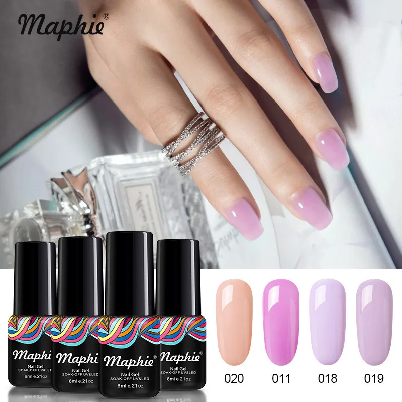 4 Maphie 4 шт./лот набор гель-лаков для ногтей DIY Дизайн ногтей розовый цвет УФ-гель для ногтей наборы Полупостоянный светодиодный Гель-лак для ногтей эмаль 6 мл - Цвет: 4