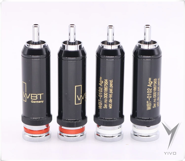 4 шт. Hi-end WBT-0102Ag посеребренные XSSH HIFI DIY латунь покрытие родий аудио, видео разъемы ТВ-тюнер RCA выход штекеры