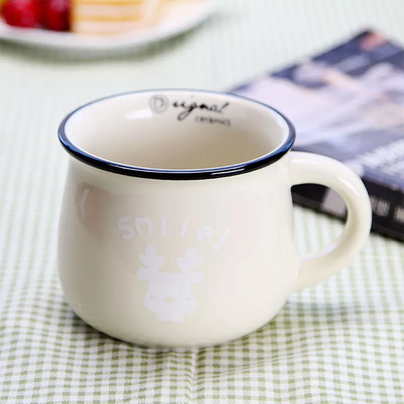 White Чашки и кружки Caneca винтажная маленькая керамическая молочная кружка 7 цветов для завтрака Kubki термостойкая дорожная кофейная посуда Mokken - Цвет: White