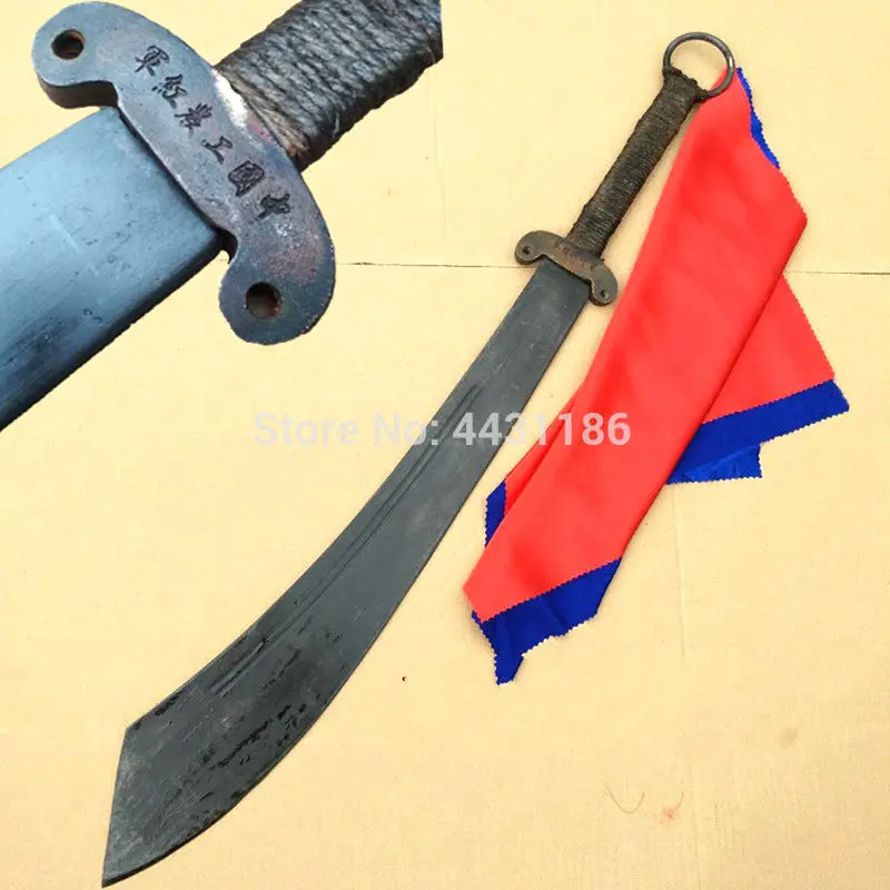 Винтажный китайский военный меч против японской войны для кунг фу дао красный