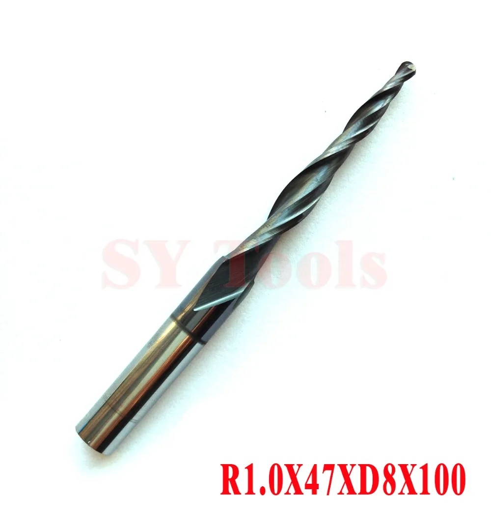  R1.0 * D8 47 100L 2F HRC55 вольфрамовые твердосплавные сферические концевые фрезы