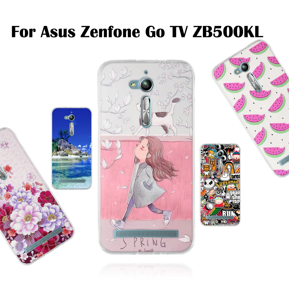 Рельефный чехол с узором для Asus Zenfone Go tv ZB500KL 5 0 дюймов мягкая задняя крышка из ТПУ