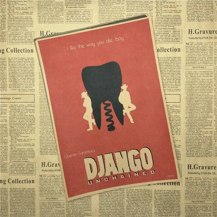 Django разблокированная Оскар фотография крафт-бумага домашняя декоративная