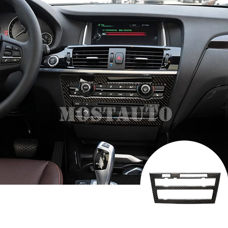 Консоль из углеродного волокна для BMW X3 X4 F25 F26 панель CD и AC отделочная крышка 2014-2017