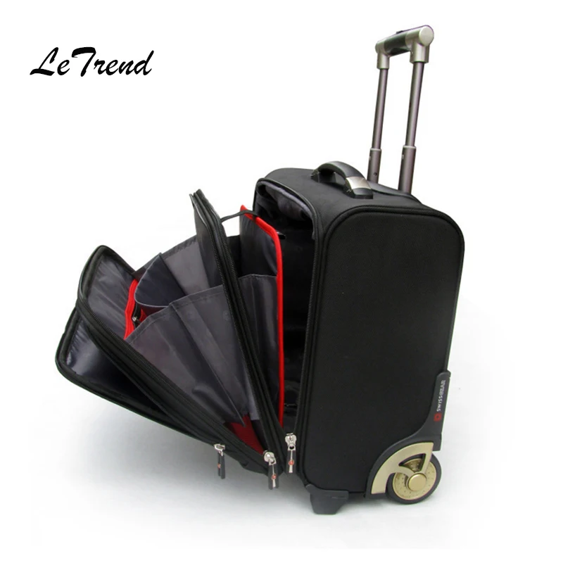 Letrend Business Leisure Rolling Luggage Casters Oxford Trolley 18 inch Women Carry On Wheels Suitcases Travel Bag Men | Багаж и сумки