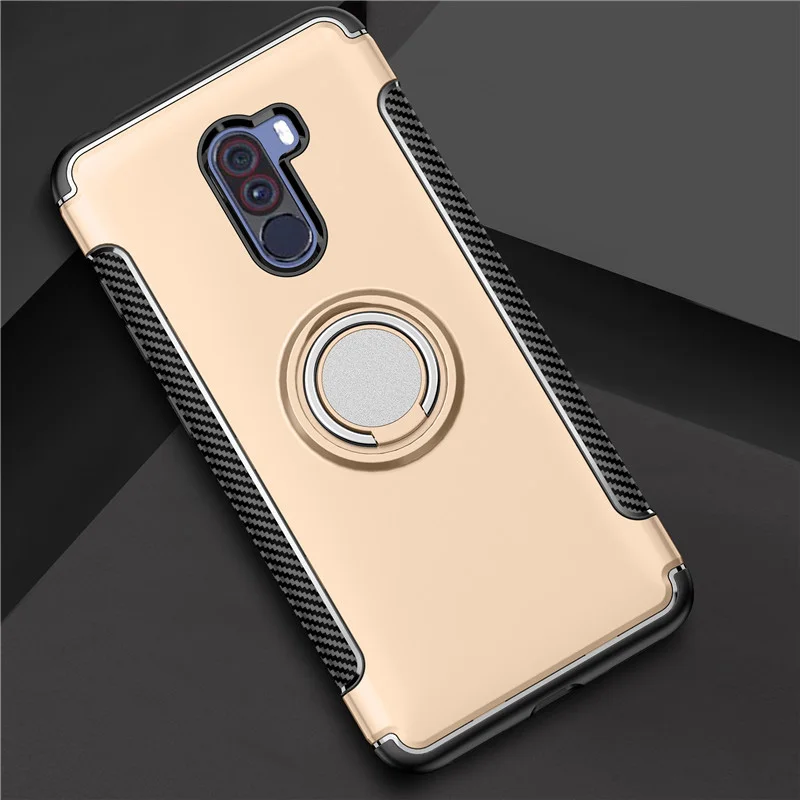 Чехол POCOPhone F1, защитный чехол, полное защитное кольцо, магнитный держатель, ударопрочный ТПУ+ ПК для Xiaomi POCO Phone F 1, чехол, задняя крышка, чехол