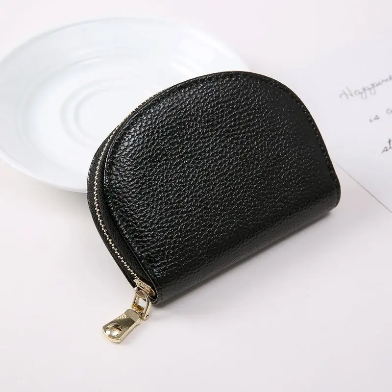 black 1 шт. Повседневный однотонный кошелек для карт кошелек для монет женский RFID блокирующий чехол для банковских карт кожаный кошелек для карт Прямая поставка - Цвет: black