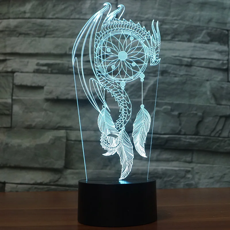 

Acrylic 7 Colors Dreamcatcher Led Nightlights Touch Remote Control USB Desk Table Lamp for Home Decoration