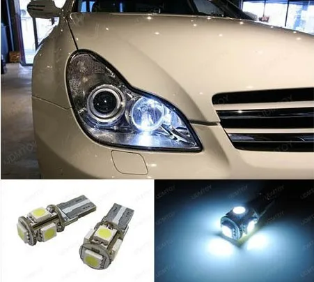 Автомобильные светодиодные лампы Canbus T10 5 smd 5050 без ошибок 2 шт. W5W 194 5SMD лампочки OBC