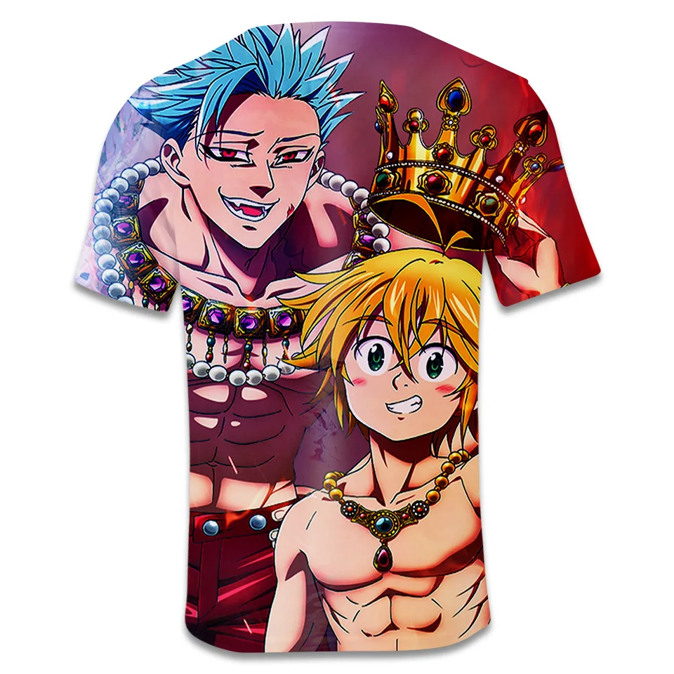 Аниме Nanatsu No Taizai футболка the Seven Deadly Sins 3d Принт футболки для мужчин и женщин детская одежда