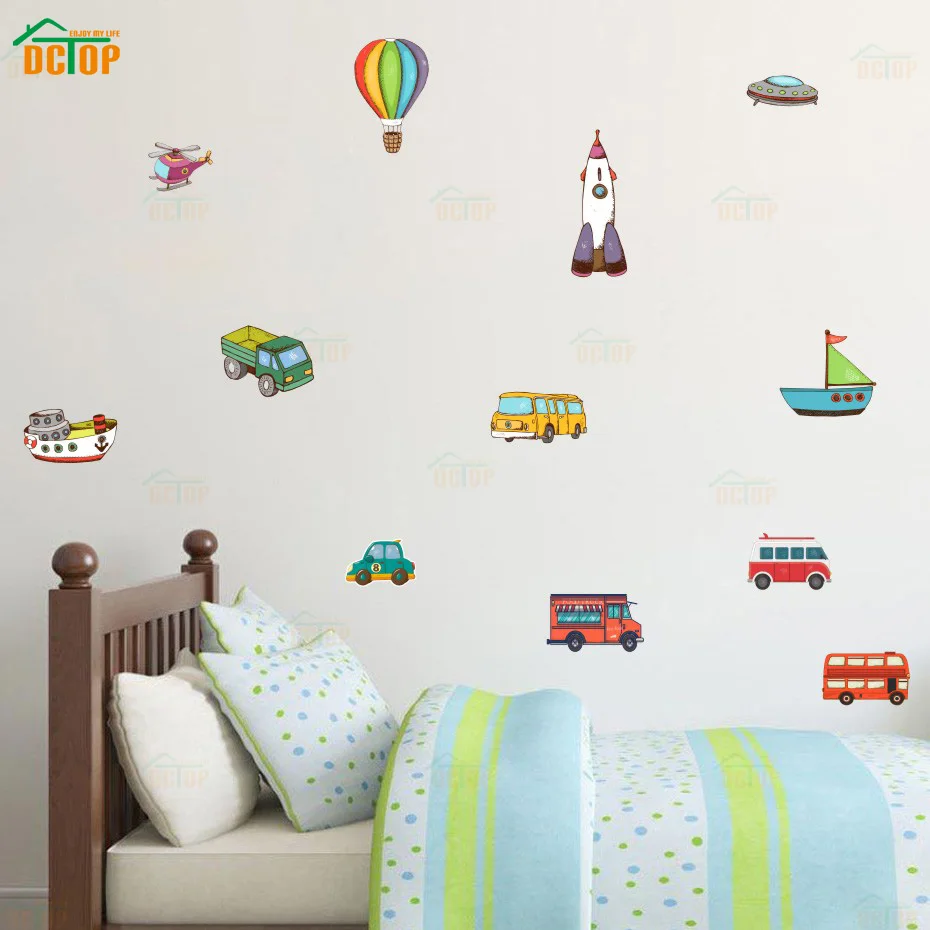 Воздушные шары облако автомобиль самолет Наклейка на стену с изображением