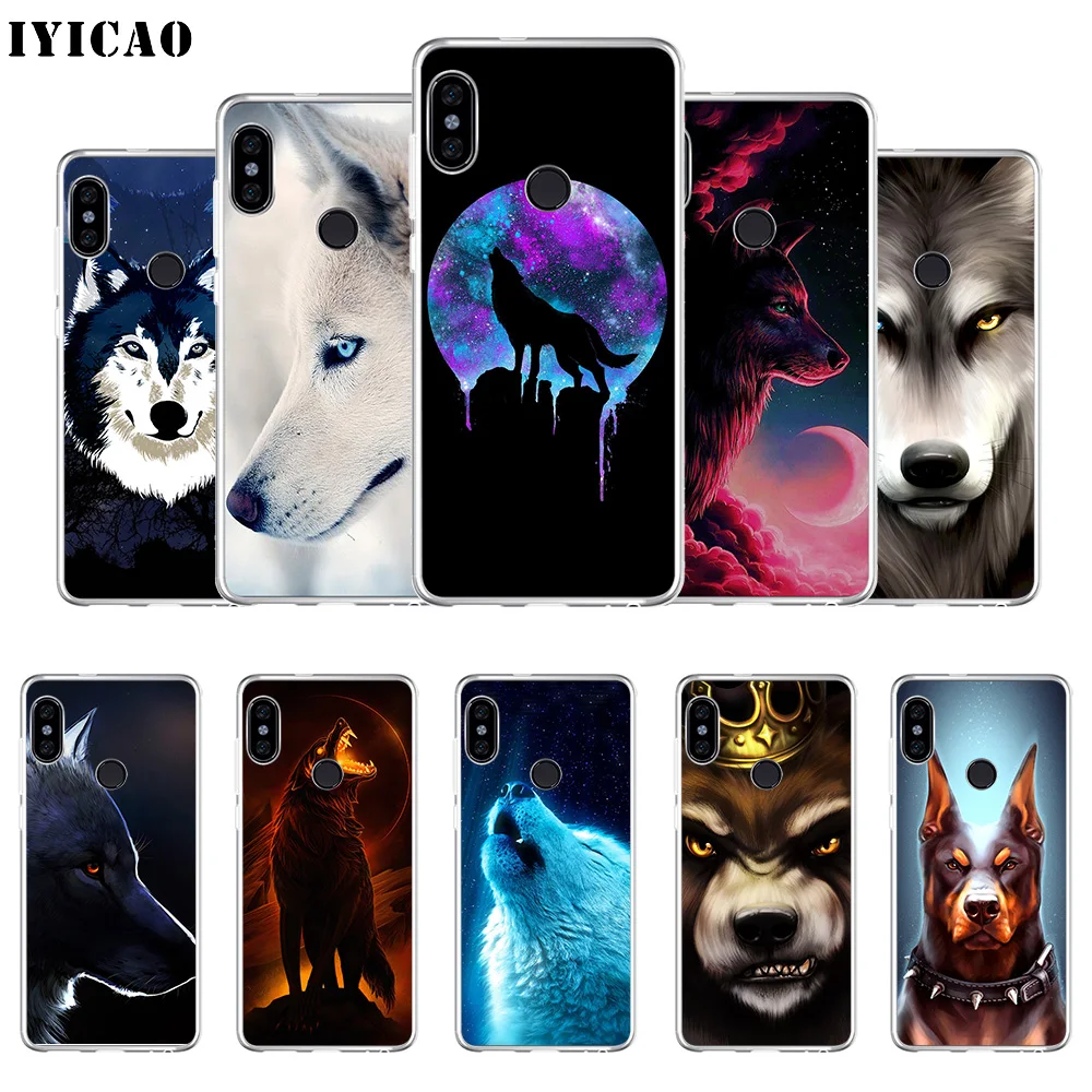 Мягкий силиконовый чехол для телефона IYICAO Animal Wolf Xiaomi Redmi 4A 5A 6A Note 7 6 5 Pro Plus 4X