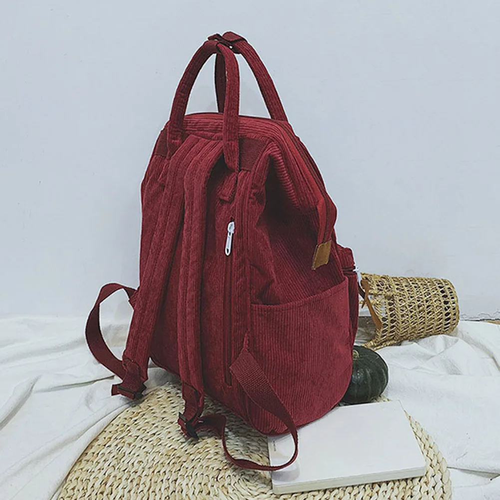 Вельветовые рюкзаки для женщин Mochila модные зимние повседневные стильные Женские однотонные рюкзаки для девочек-подростков Прямая поставка