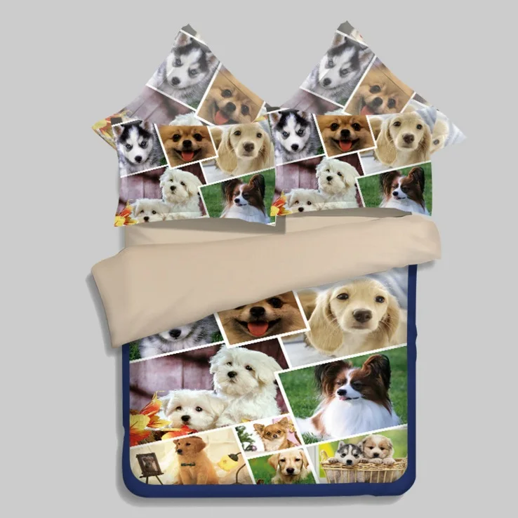 Комплект постельного белья с принтом милой собаки и питомца 2 двуспальными