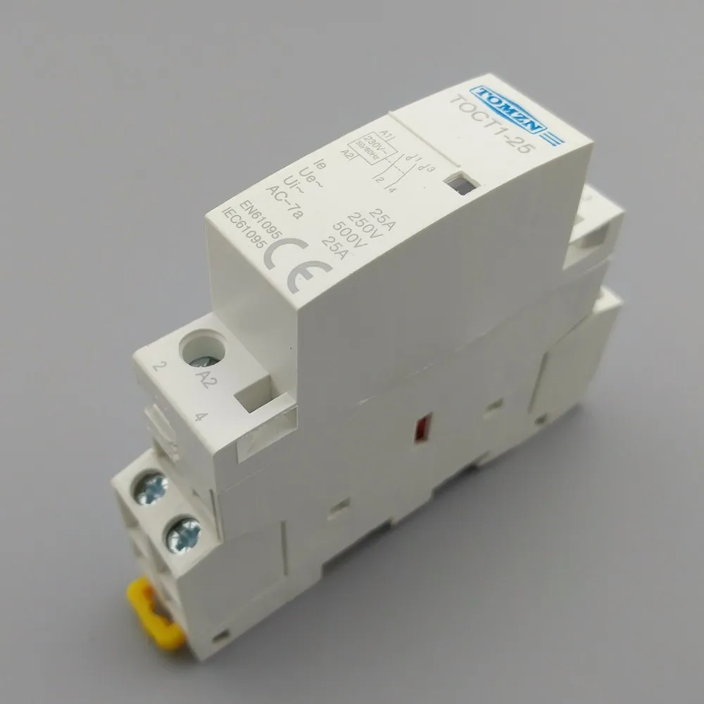 1 шт. TOCT1 Американская классификация проводов 2р 25A 220 V/230 V 50/60HZ Din rail бытовой ac Контактор В соответствии с стандартом 2NO