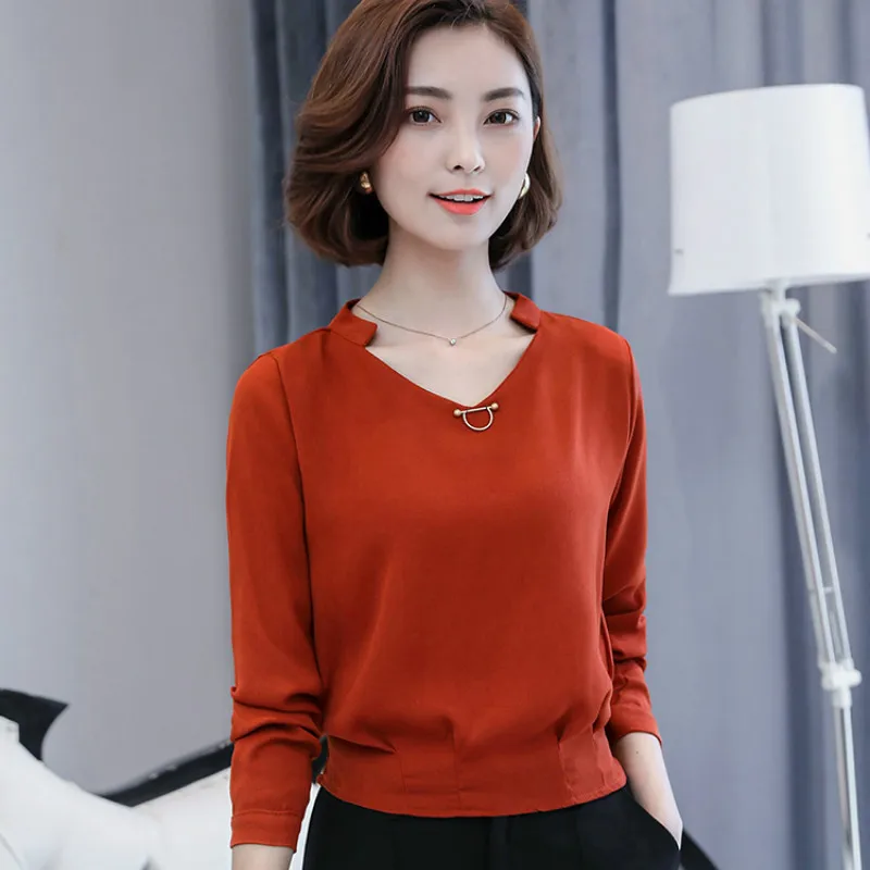 Новое поступление 2017 женские Повседневное тонкий плюс Размеры Blusas Осень Мода