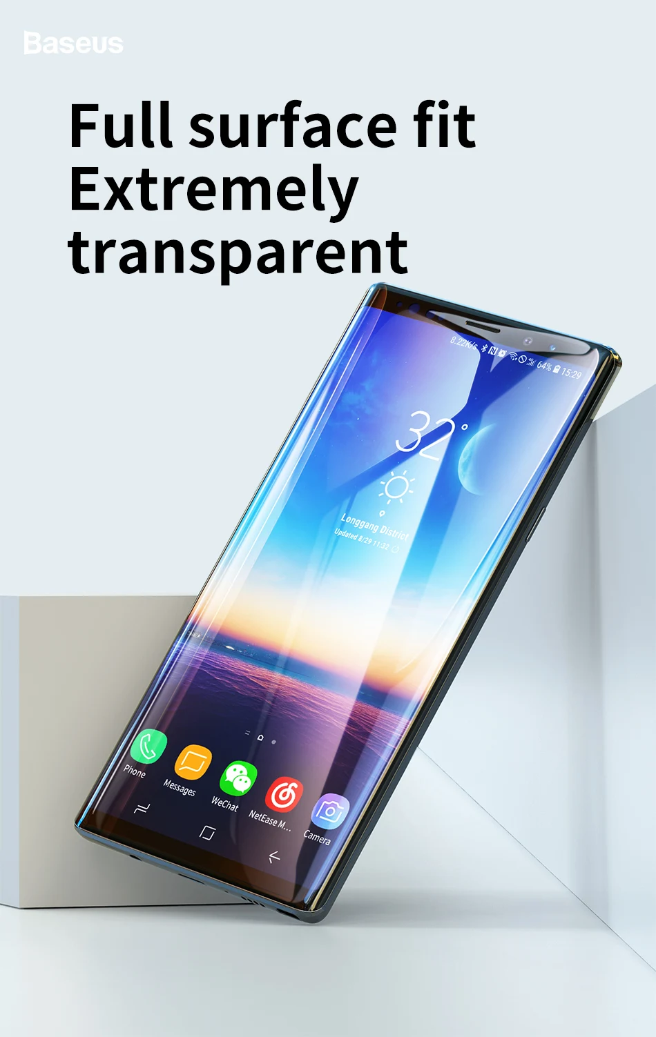 Защитная пленка для экрана Baseus из закаленного стекла для samsung Galaxy Note 9, 8, S9, S8 Plus, Note9, Note8, 3D, полное покрытие, защитное стекло